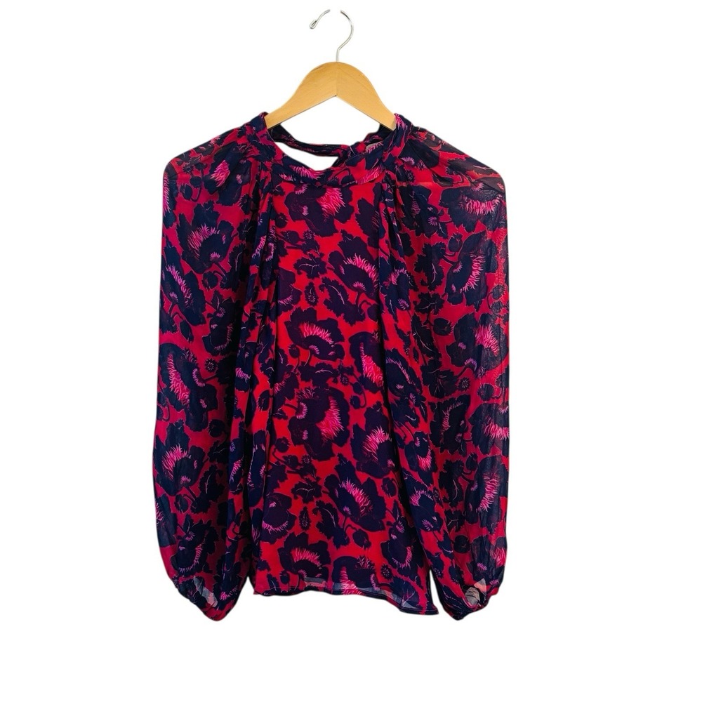 Maeve Anthropologie Womens Boho Floral Blouse Size XSP Dark Fairy Grunge